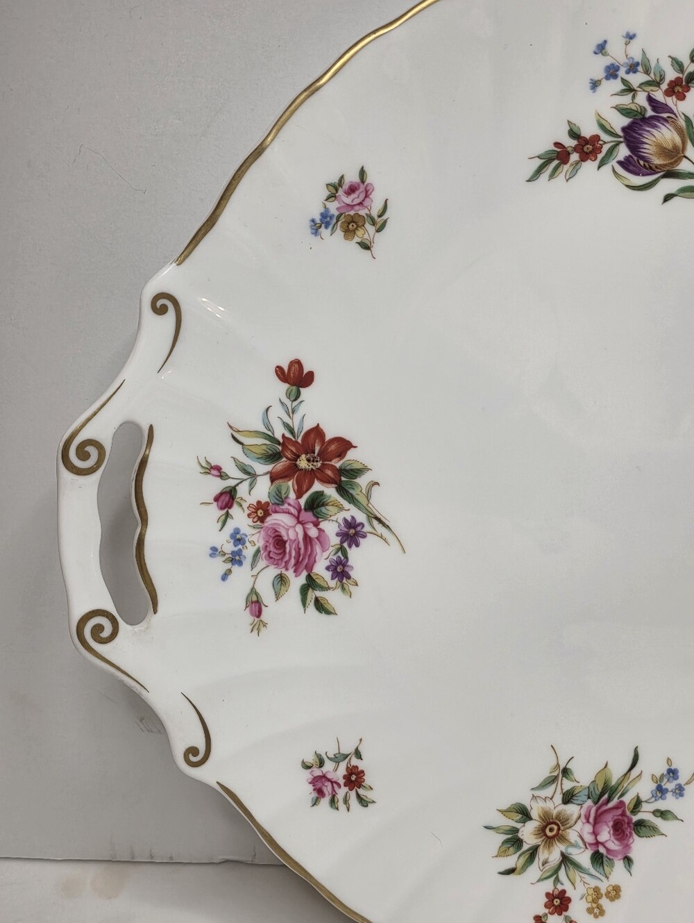 Royal Worcester Witley Garden Handled Cake Plate Floral Bone China Serving Dish - Picture 2 of 8